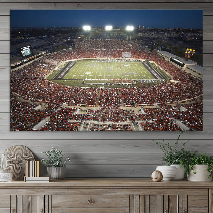 Texas Tech Red Raiders Football Team Print - Lubbock Jones AT&T Stadium Wall Art Canvas Print