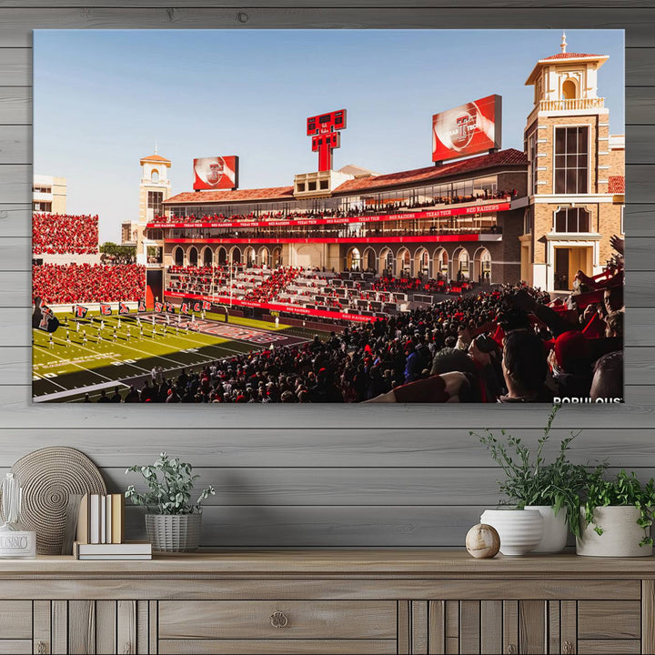 Texas Tech Red Raiders Football Team Print - Lubbock Jones AT&T Stadium Wall Art Canvas Print