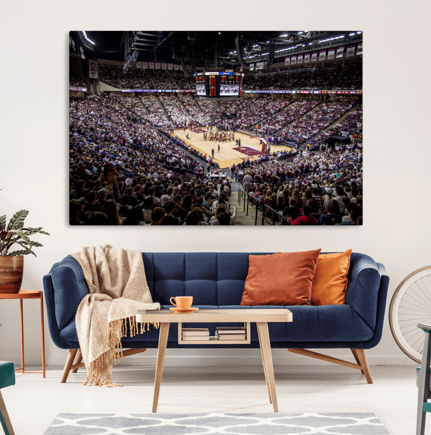 MGV-CV-36X24 - University of Nebraska Cornhuskers Basketball Team Print - Lincoln Red Arena Wall Art Canvas Print