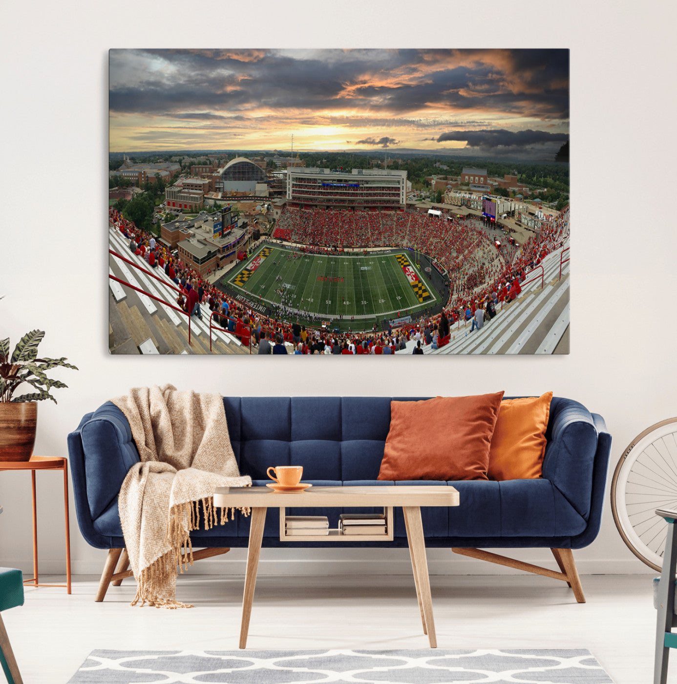 29993-MGV-CV-36X24-University of Maryland Terrapins Football Team Print - College Park SECU Stadium Wall Art Canvas