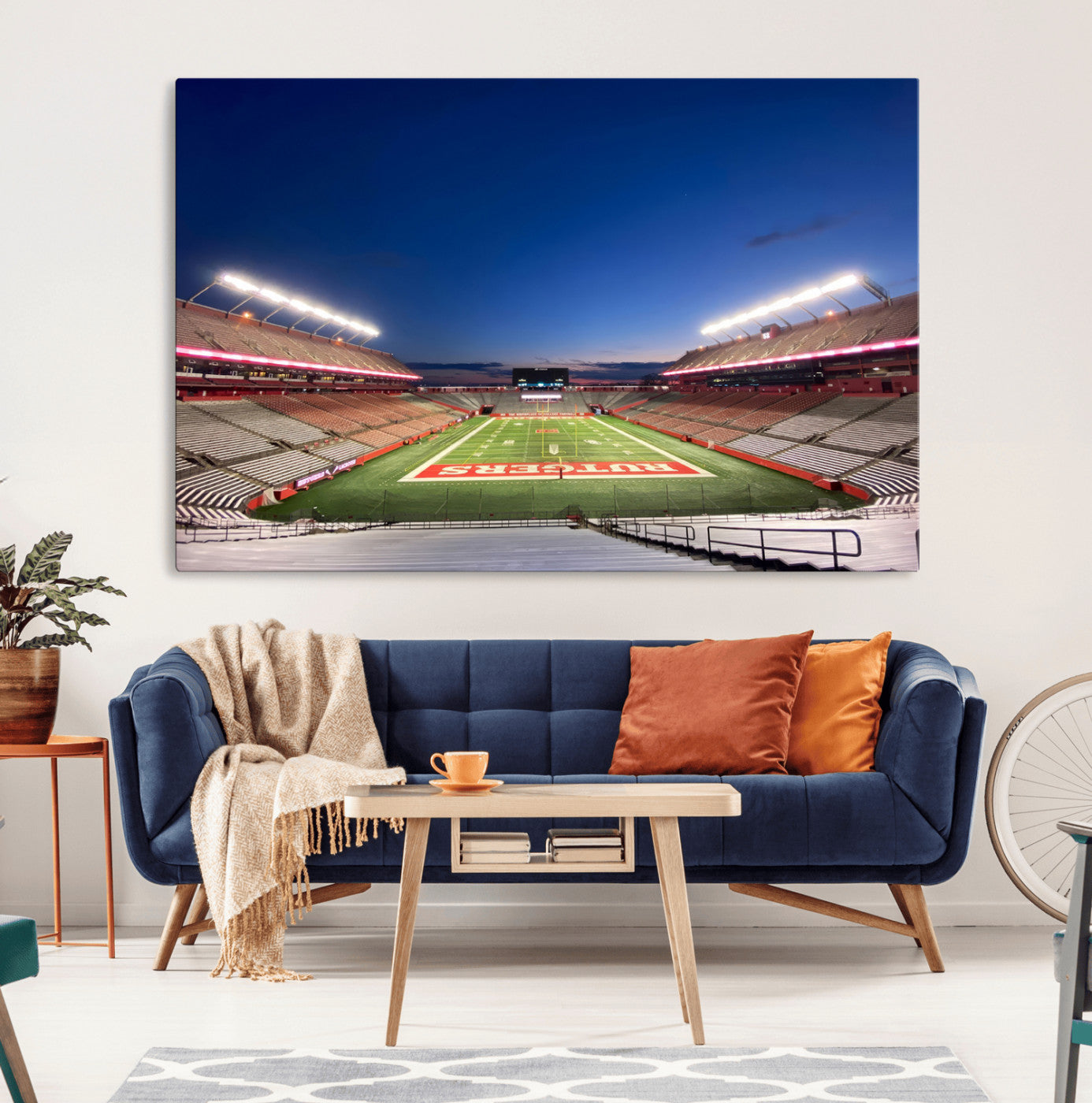 15051-MGV-CV-36X24-Rutgers Scarlet Knights Football Team Print - Piscataway SHI Stadium Wall Art Canvas Print