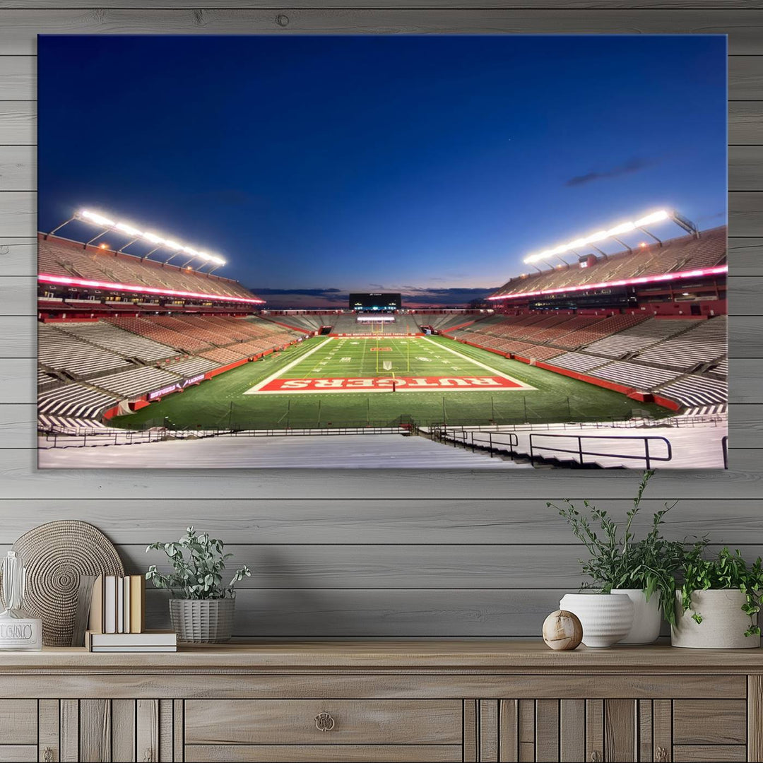 Rutgers Scarlet Knights Football Team Print - Piscataway SHI Stadium Wall Art Canvas Print