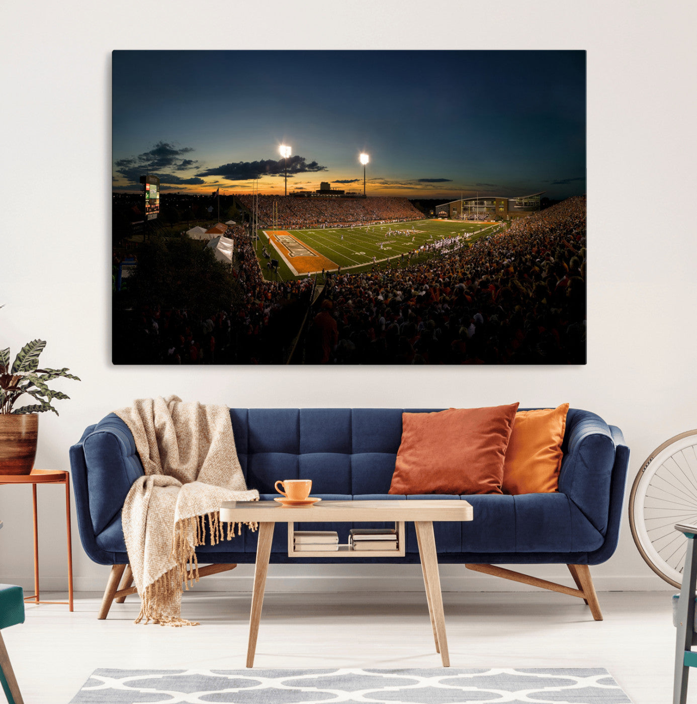 15980-MGV-CV-36X24-Ball State Cardinals Football Team Print - Muncie Scheumann Stadium Wall Art Canvas Print