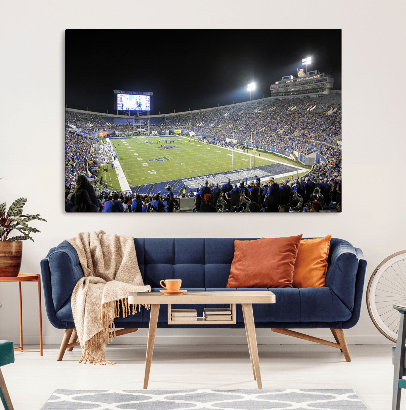 MGV-CV-36X24 - University of Memphis Tigers Football Team Print - Memphis Simmons Bank Liberty Stadium Wall Art