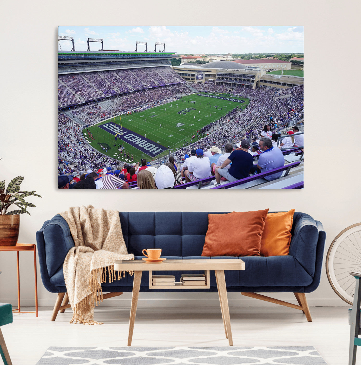 95139-MGV-CV-36X24-The Texas Christian University TCU Horned Frogs Football Team Print - Fort Worth Amon G. Carter