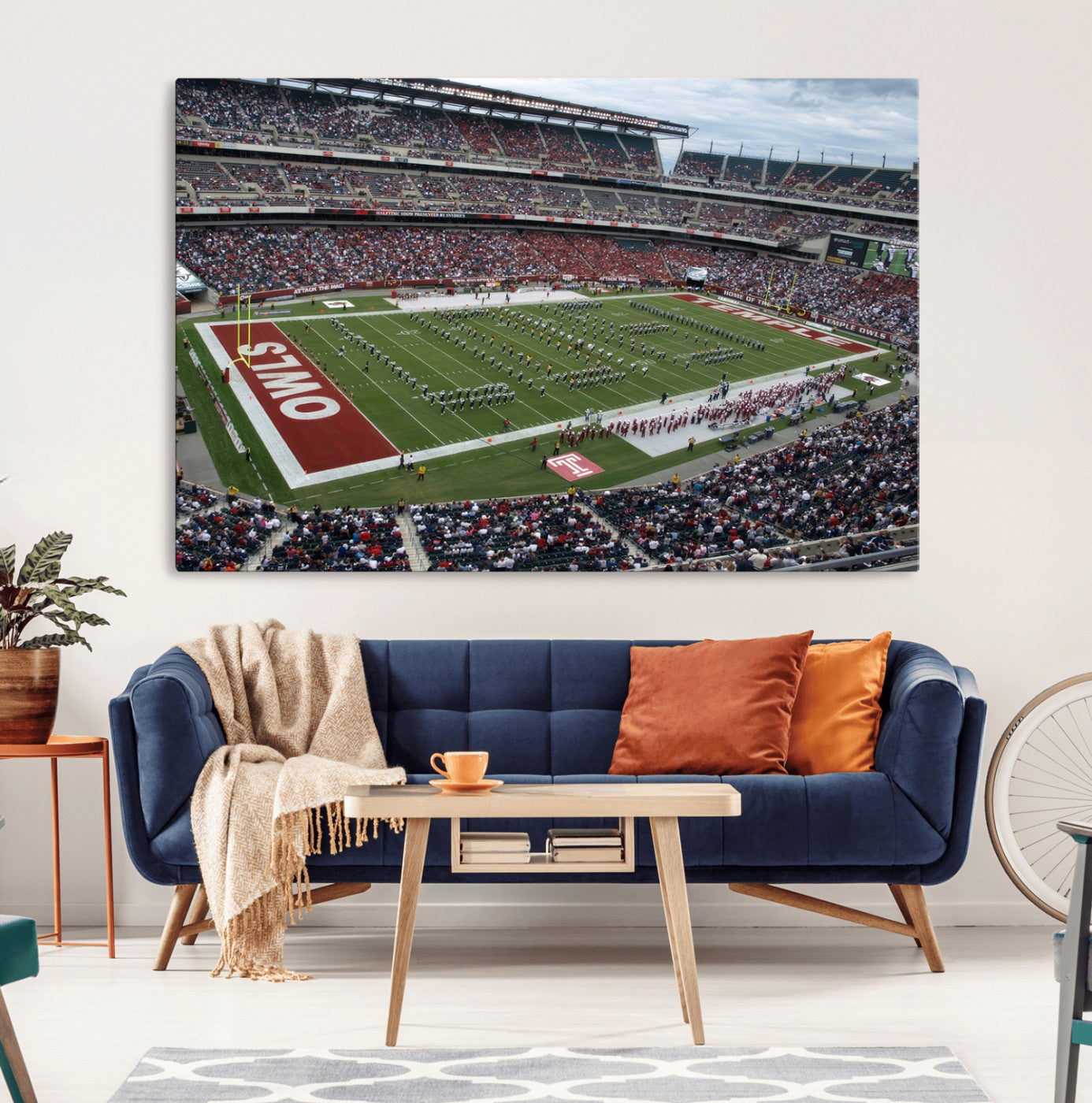 MGV-CV-36X24 - The Temple University Owls Athletics Team Print - Philadelphia Lincoln Financial Field Stadium Wall