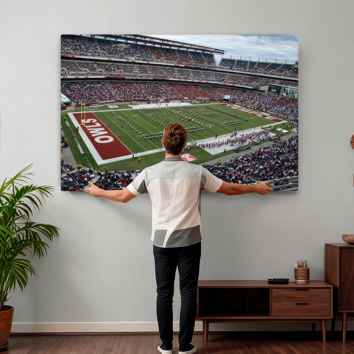 15310-PAN-FL-20X10 - The Temple University Owls Athletics Team Print - Philadelphia Lincoln Financial Field Stadium Wall
