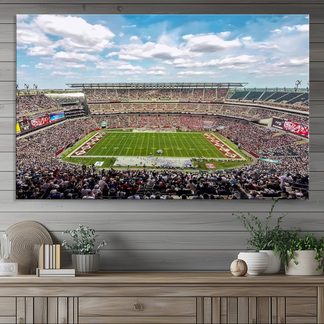 The Temple University Owls Athletics canvas print of a game at Lincoln Financial Field.