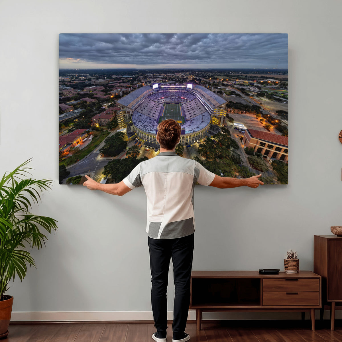 77405-MGV-CV-36X24 - The Louisiana State University Tigers Football Team Print