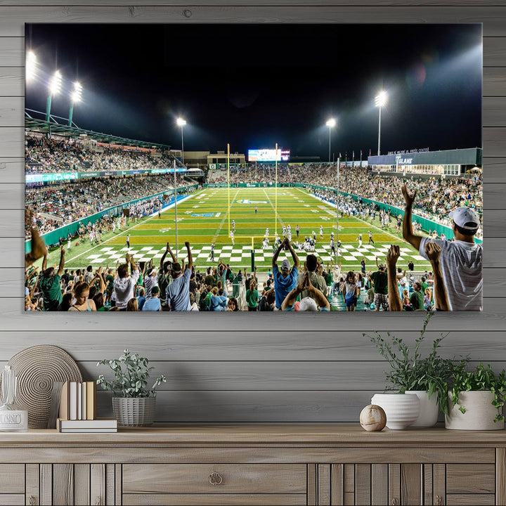 The Tulane University Green Wave Football Team Print - New Orleans Yulman Stadium Wall Art Canvas Print