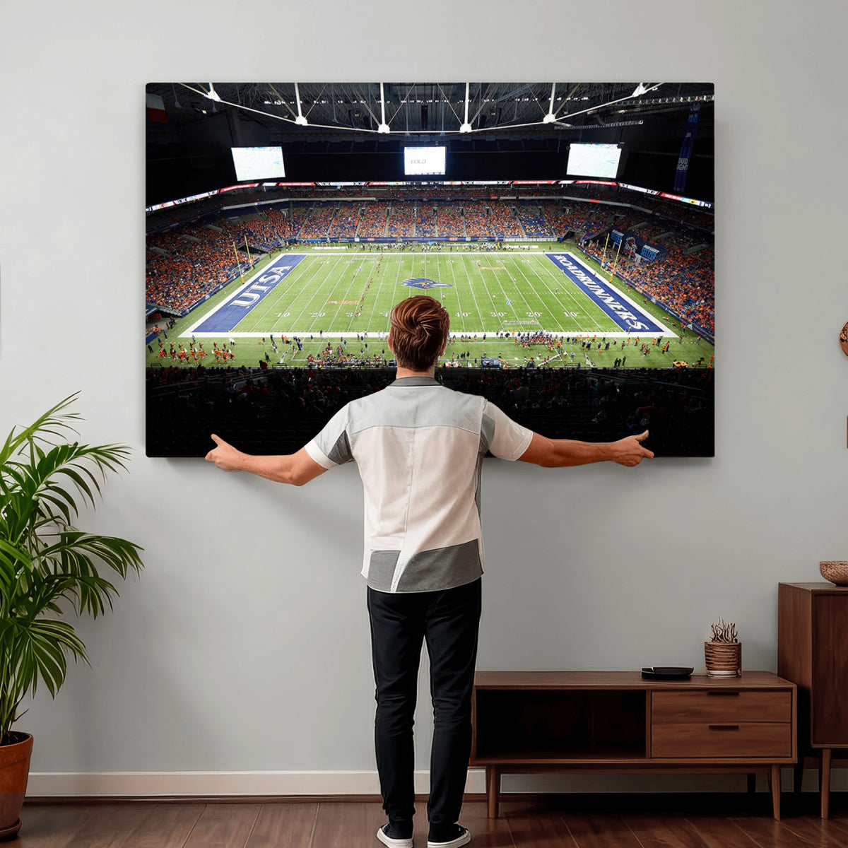 98617-MGV-CV-36X24 - The University of Texas at San Antonio Roadrunners Football Team Print, San Antonio Alamodome