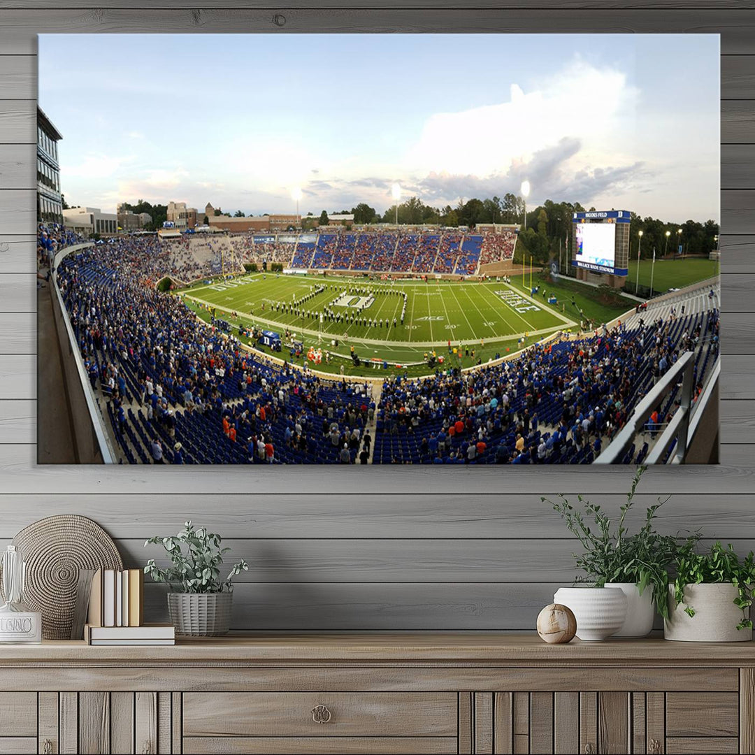 Wallace Wade Stadium print featuring a green field and sky.