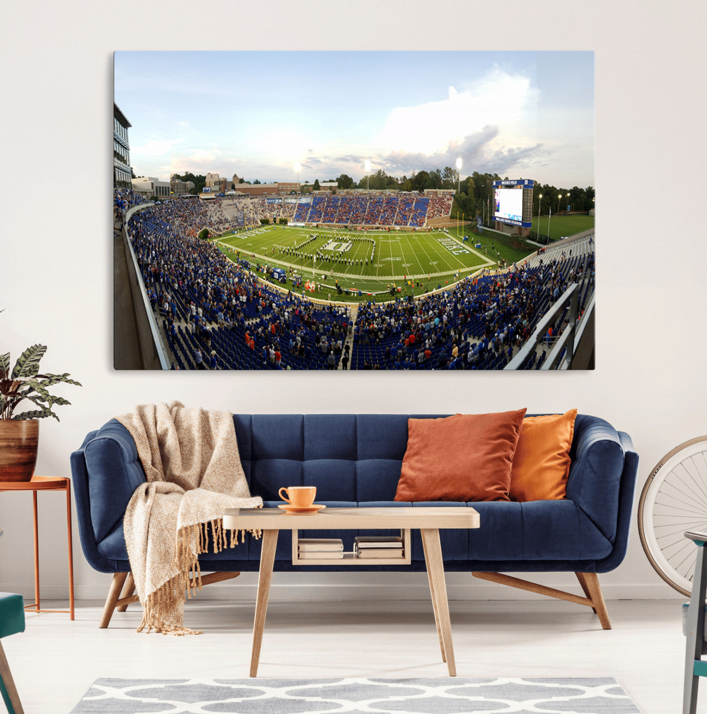MGV-CV-36X24 - The Duke University Blue Devils Football Team Print - Durham Wallace Wade Stadium Wall Art Canvas