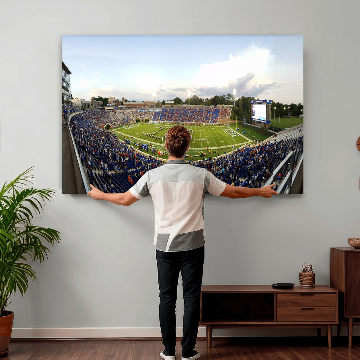 44850-MGV-CV-36X24 - The Duke University Blue Devils Football Team Print, Durham