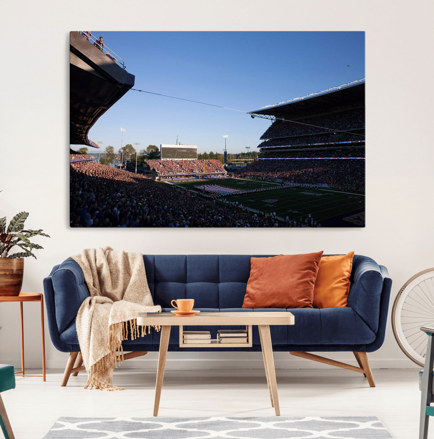 55028-MGV-CV-36X24-The University of Washington Huskies Football Team Print - Seattle Husky Stadium Wall Art Canvas