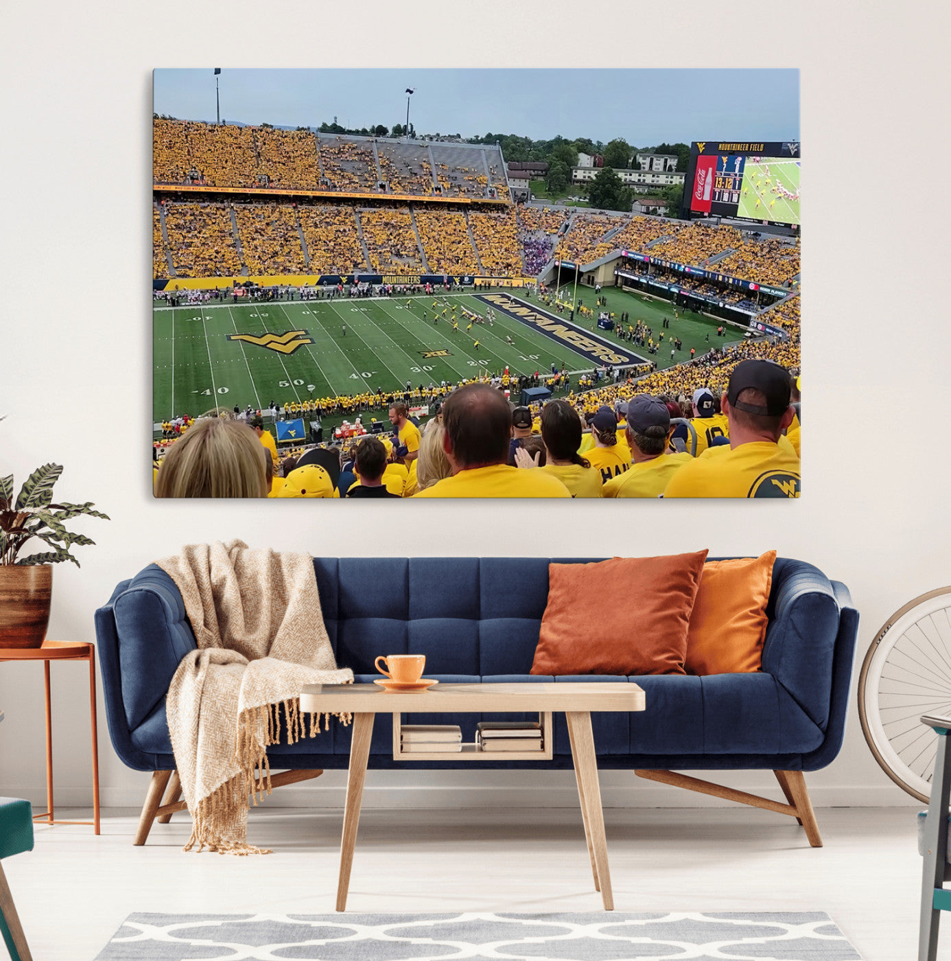 MGV-CV-36X24 - Puskar Stadium Canvas Print Wall Art - Morgantown Print - West Virginia University Mountaineers