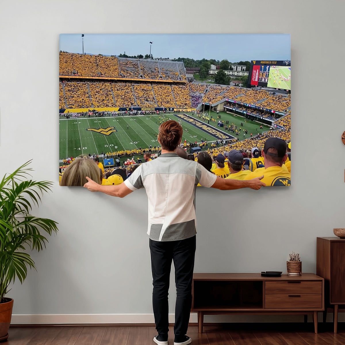 18056-MGV-CV-36X24 - Puskar Stadium Canvas Print Wall Art, Morgantown Print