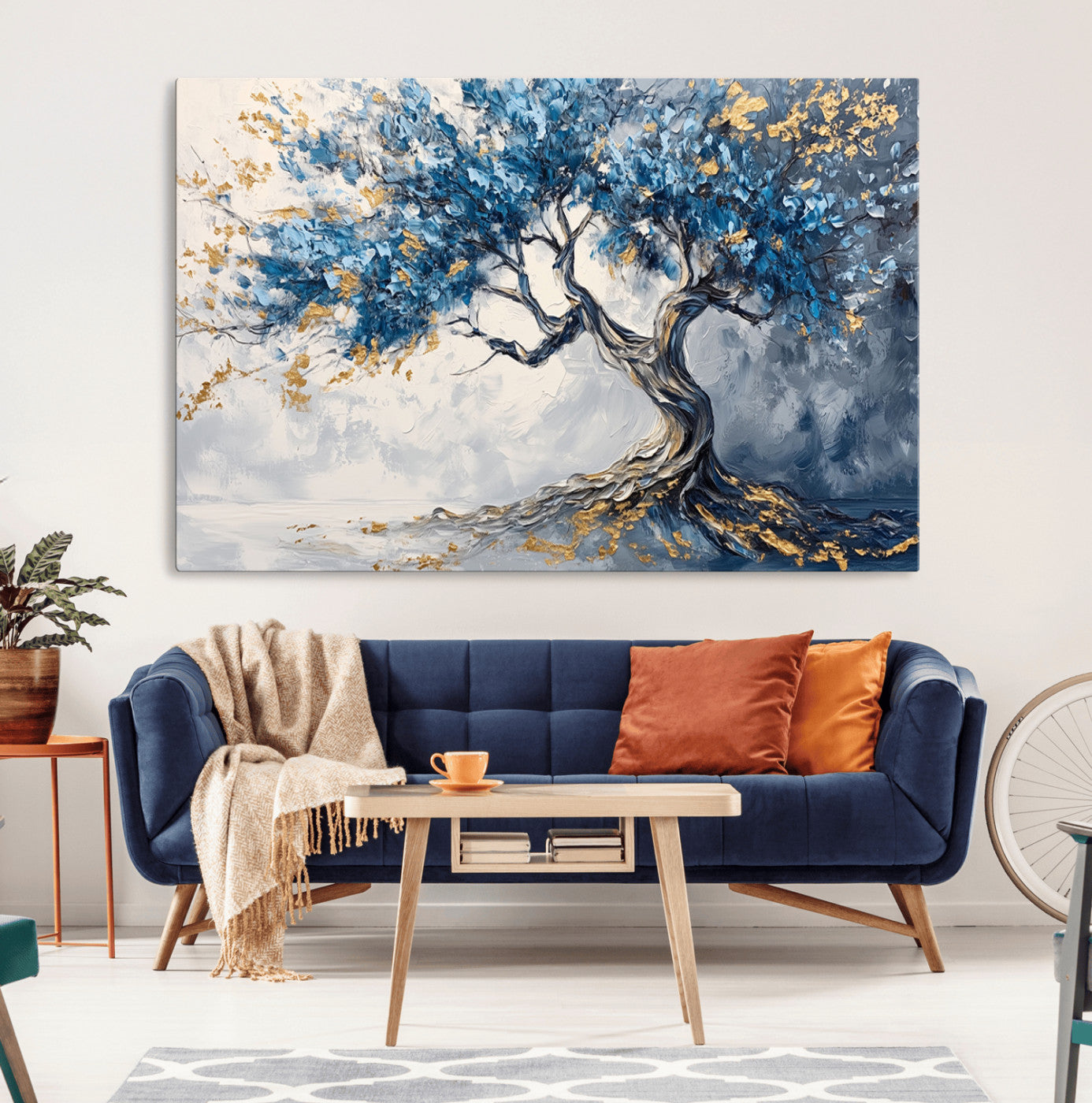 -Abstract Tree Painting Canvas Wall Art | Tree of Life Painting Wall Art Canvas Print