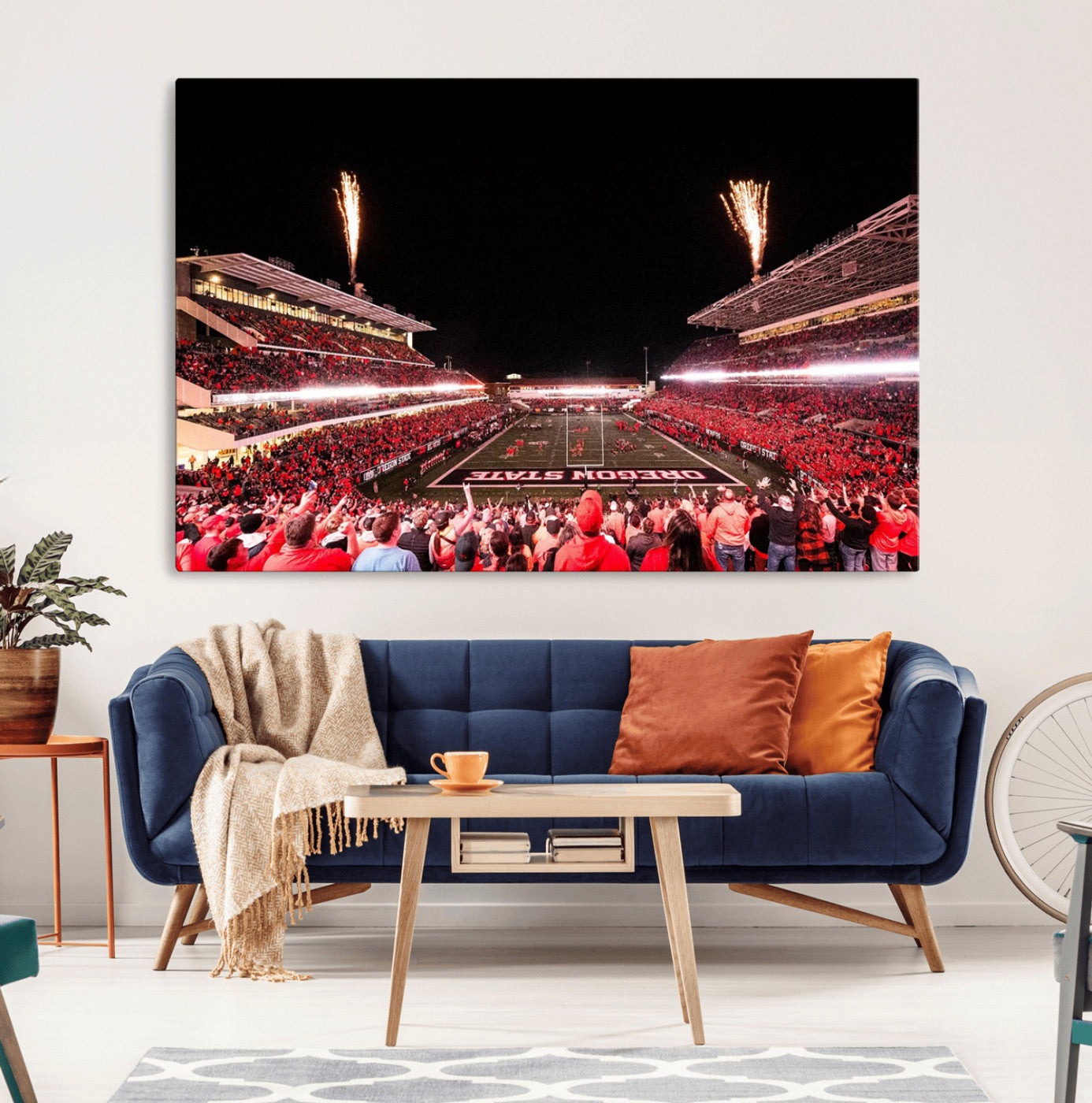 MGV-CV-36X24 - Oregon State Beavers Football Team Print - Corvallis Reser Stadium Wall Art Canvas Print
