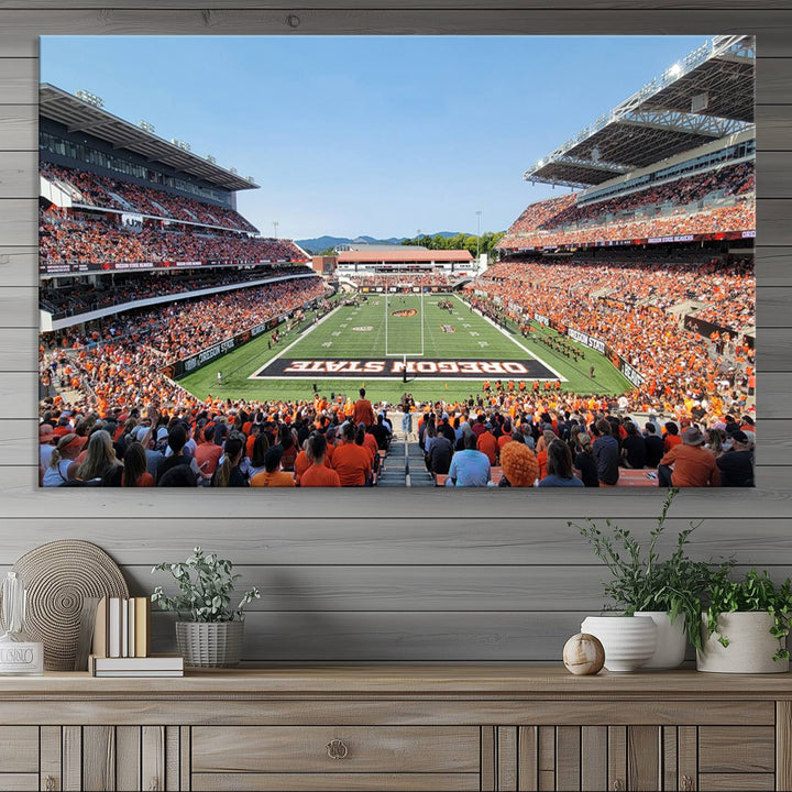 Oregon State Beavers Football Team Print - Corvallis Reser Stadium Wall Art Canvas Print