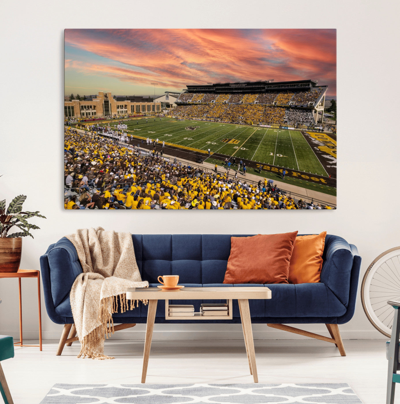 MGV-CV-36X24 - University of Wyoming Cowboys Football Team Print - Laramie Jonah Field War Memorial Stadium Wall