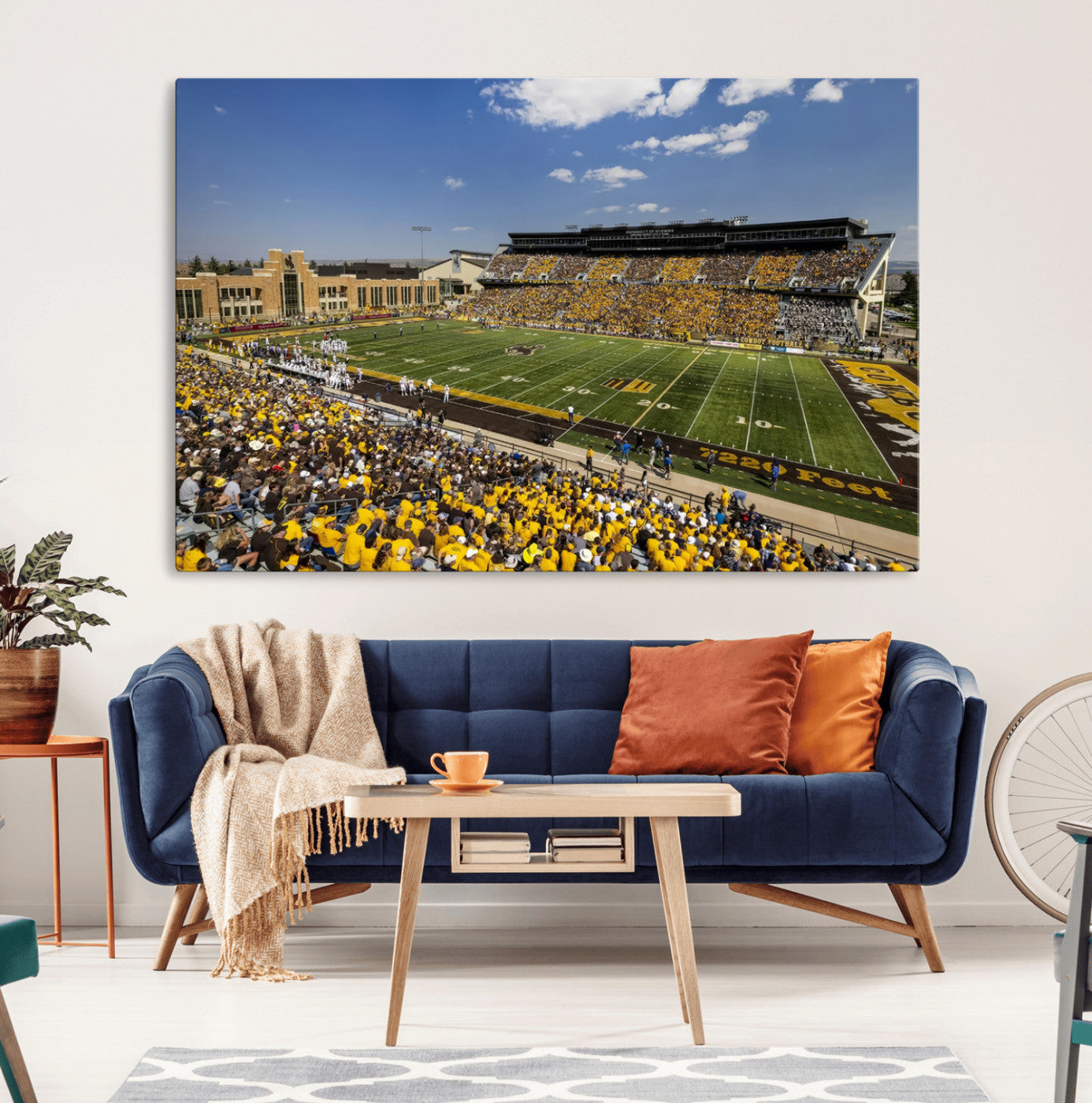 MGV-CV-36X24 - University of Wyoming Cowboys Football Team Print - Laramie Jonah Field War Memorial Stadium Wall