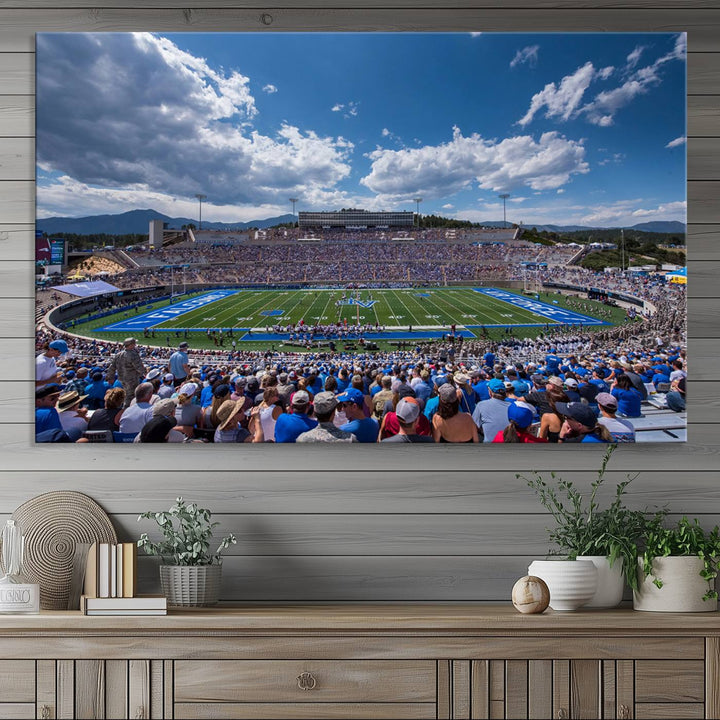 Air Force Falcons Football Team Print - Colorado Springs Falcon Stadium Wall Art Canvas Print