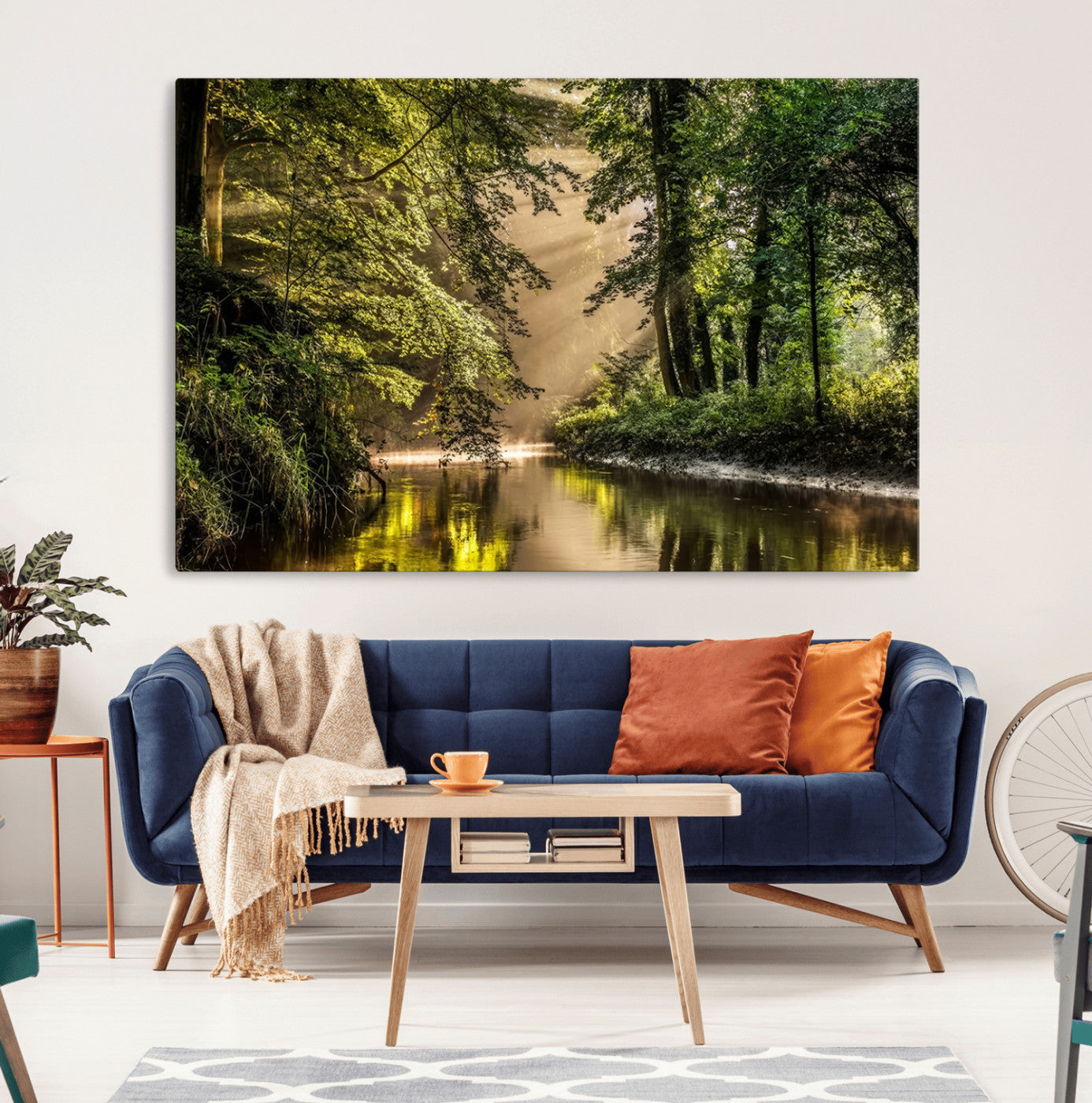 MGV-CV-36X24 - Forest Wall Art Print | River Landscape Wall Art | Perfect for Farmhouse Wall Decor, Cabin Wall Art