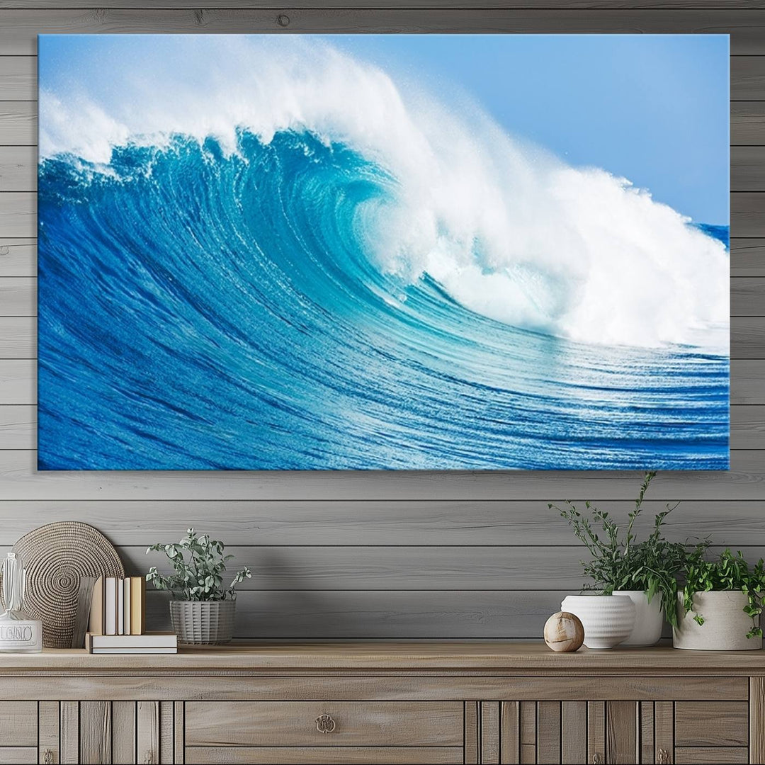 Ocean Wave Canvas Wall Art Print.