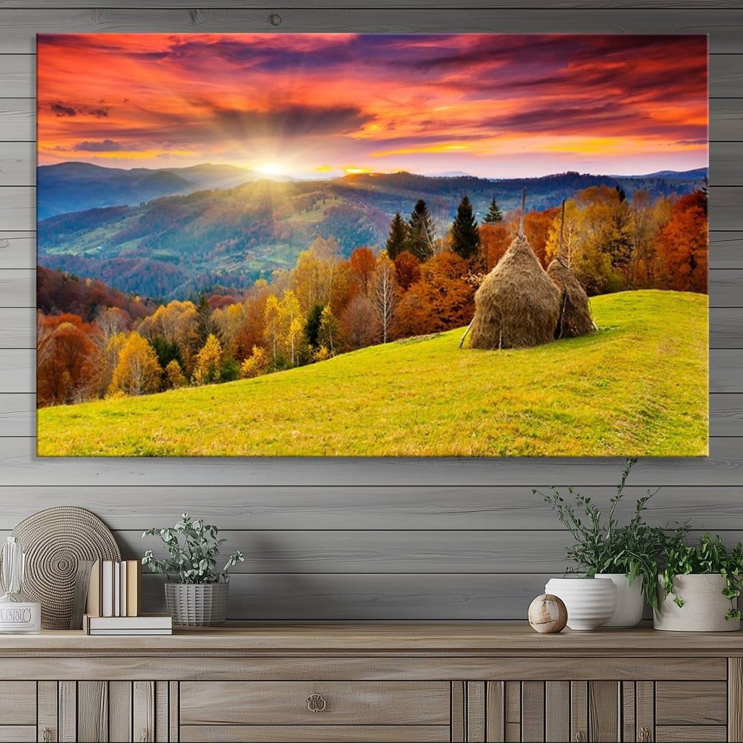 Landscape View Sunset museum-quality canvas art, ready to hang.