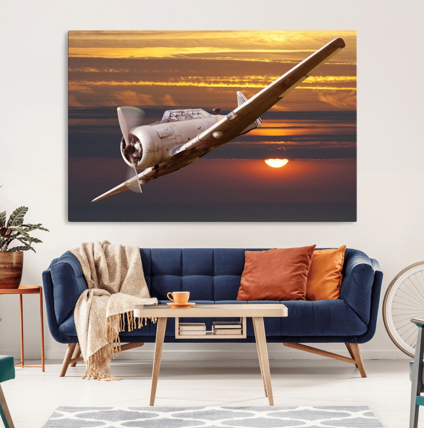 55483-MGV-CV-36X24-Old War Plane Wall Art Canvas Print