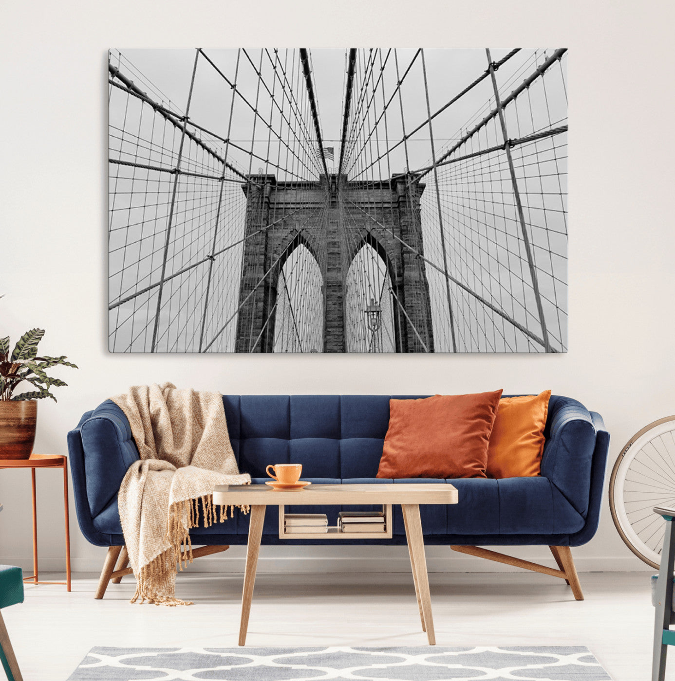 31341-MGV-CV-36X24-Large Brooklyn Bridge Wall Art Canvas Print
