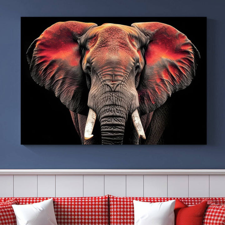 Elephant Wall Art Canvas Print, perfect for animal lovers.