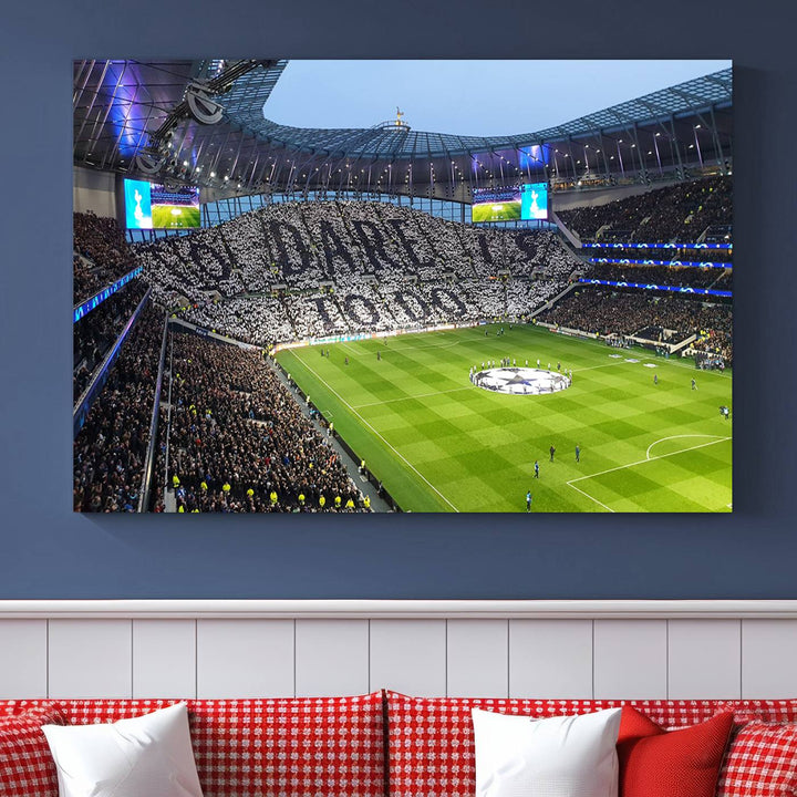 At Tottenham Hotspur Stadium, the Premier League wall art stands out.