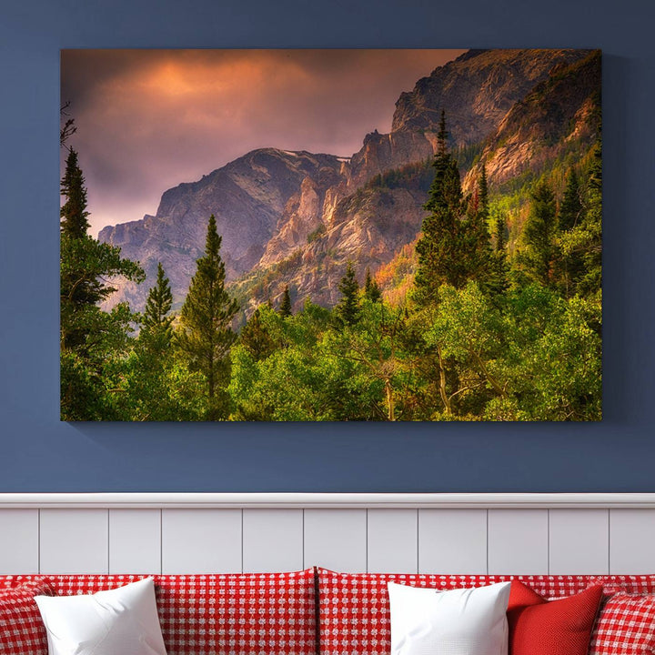 Colorado Rockies Mountains Wall Art Canvas Print | Ready to Hang Framed Mountain Landscape