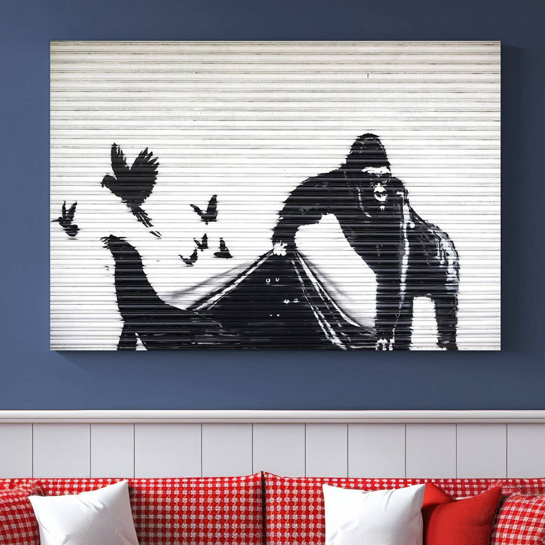 Banksy London Zoo Graffiti Wall Art Canvas Print