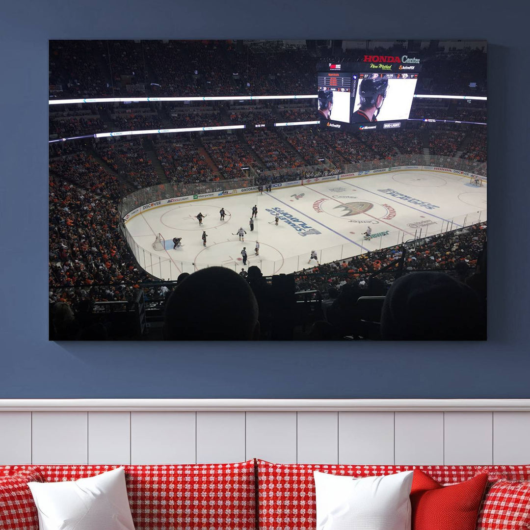 Honda Center California Anaheim Ducks Hockey Stadium Wall Art Canvas Print