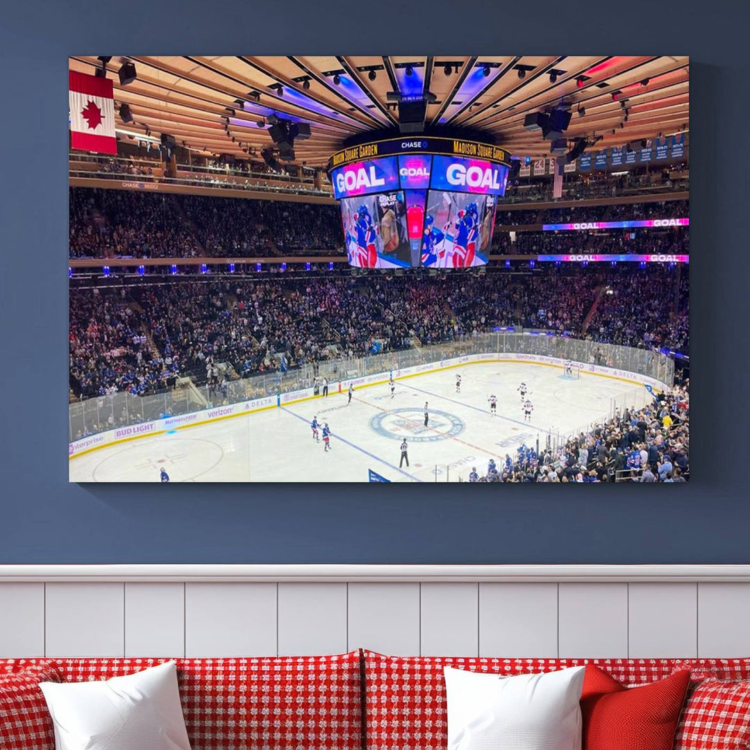 Madison New York Rangers Hockey Stadium Wall Art Canvas Print