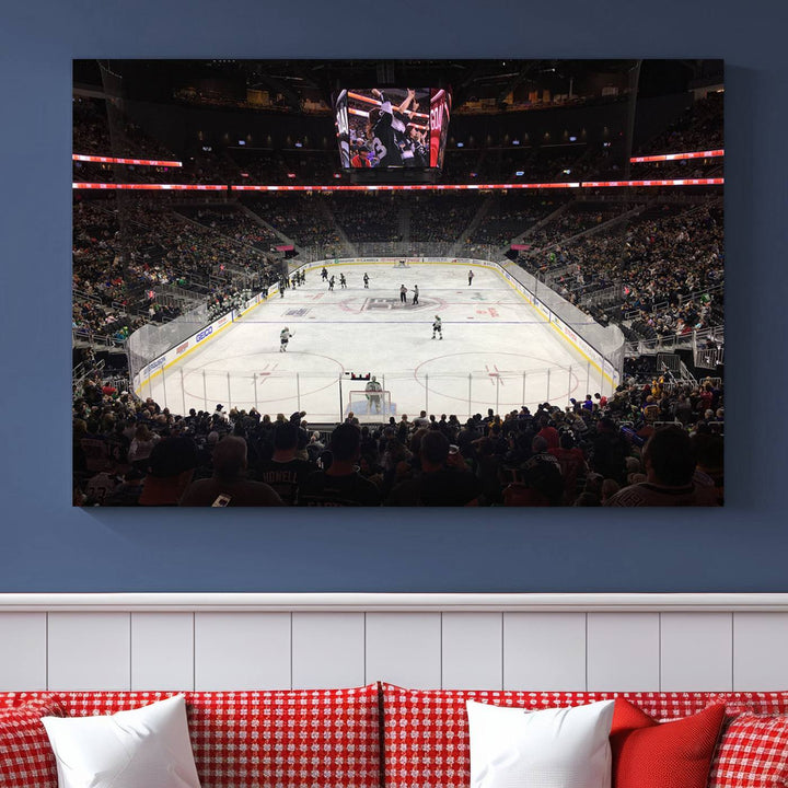 T Mobile Arena Paradise Nevada Vegas Golden KnightsIce Hockey Stadium Wall Art Canvas Print