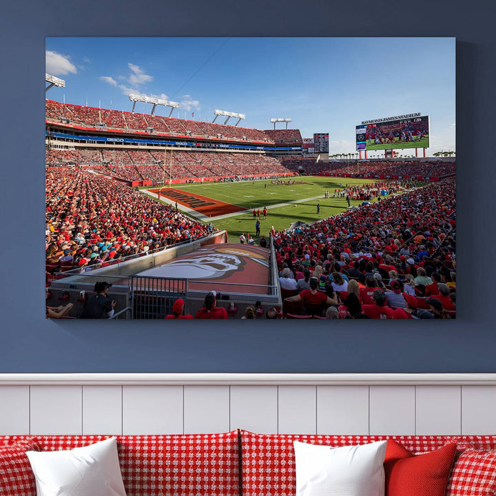 Florida Tampa Raymond James Stadium Wall Art Canvas Print - NFL Football Stadium Print