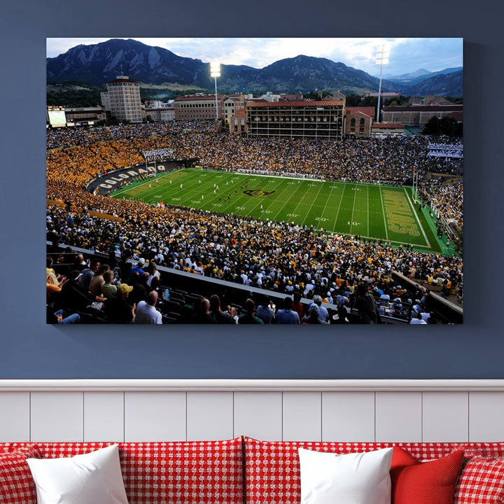 Colorado Buffaloes Football Team Print - Boulder Folsom Field Stadium Wall Art Canvas Print