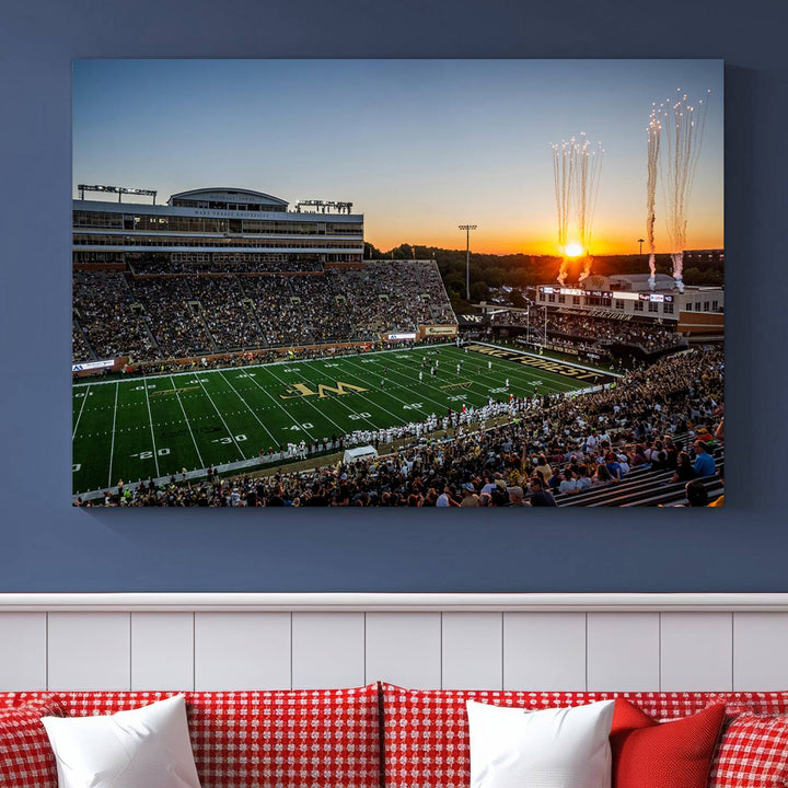 Demon Deacons Football Team Print - Winston-Salem Allegacy Federal Credit Union Stadium Wall Art Canvas Print