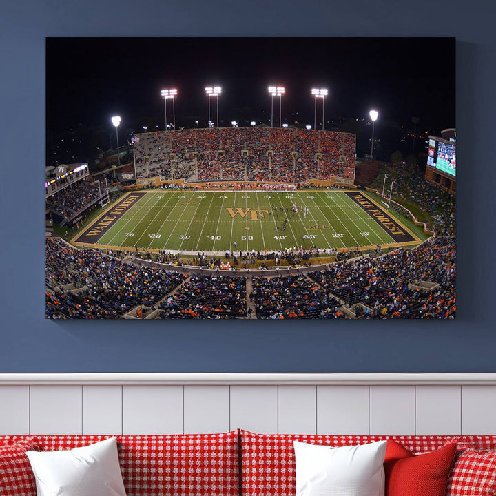 Demon Deacons Football Team Print - Winston-Salem Allegacy Federal Credit Union Stadium Wall Art Canvas Print