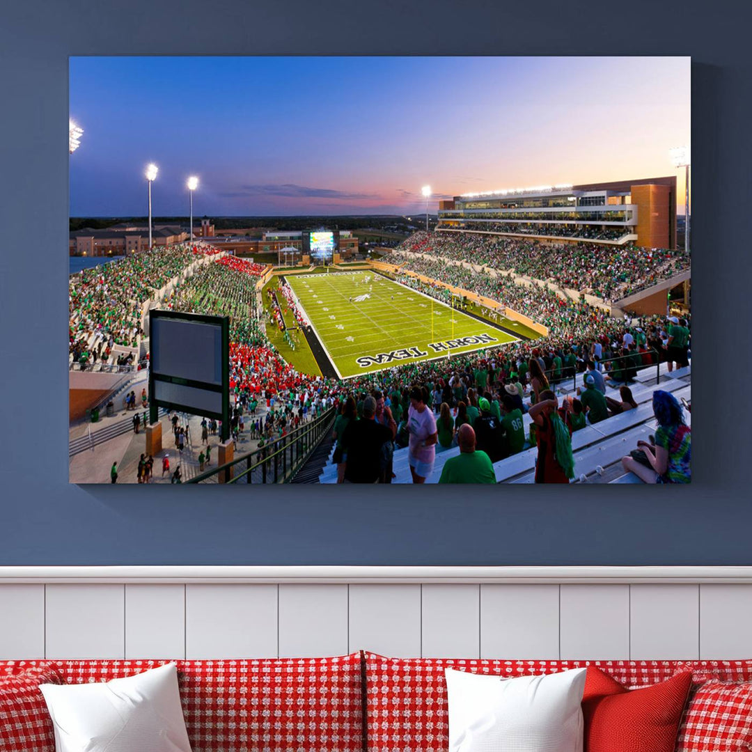 University of North Texas Mean Green Football Team Print - Denton DATCU Stadium Wall Art Canvas Print