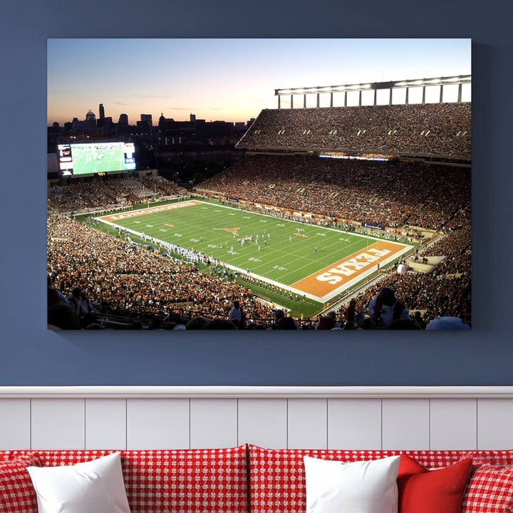 Darrell K Royal-Texas Memorial Stadium Canvas Wall Art - Texas Longhorns Football Match