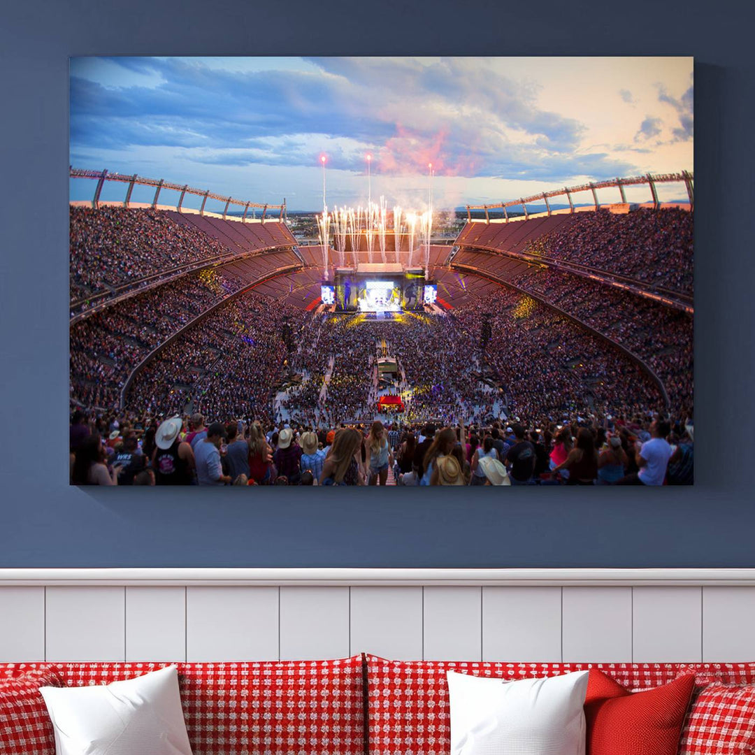 Denver Broncos Football Team Print - Empower Field at Mile High Stadium Wall Art Canvas Print