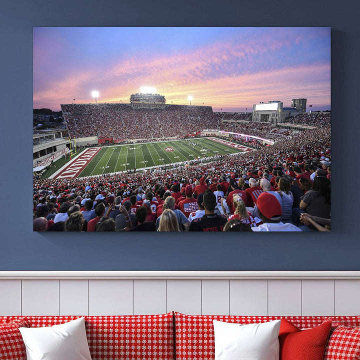 Indiana University Hoosiers Football Team Print - Bloomington Memorial Stadium Wall Art Canvas Print