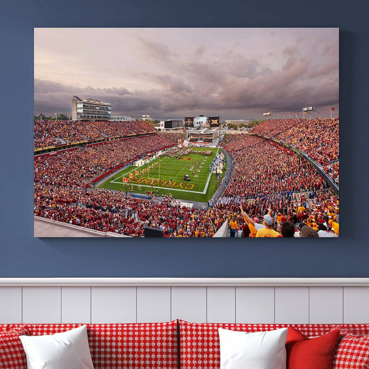 Iowa State University Cyclones Football Team Print - Ames Jack Trice Stadium Wall Art Canvas Print