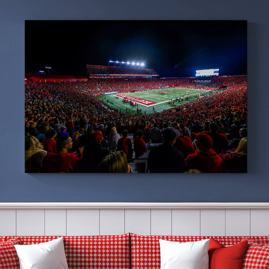 Rutgers Scarlet Knights Football Team Print - SHI Stadium, Piscataway Wall Art Canvas Print