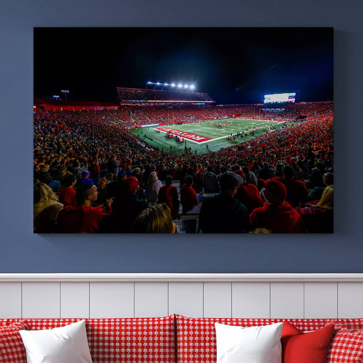 Rutgers Scarlet Knights Football Team Print - SHI Stadium, Piscataway Wall Art Canvas Print